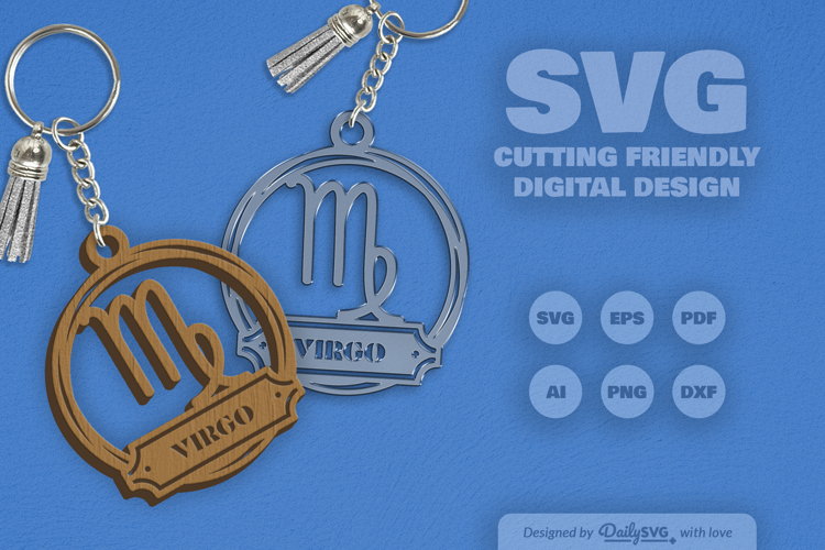 Virgo Zodiac Keychain Laser Cut SVG