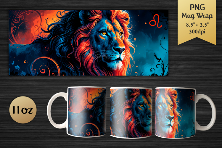 Zodiac Sign Leo| 11oz Mug Wrap Design