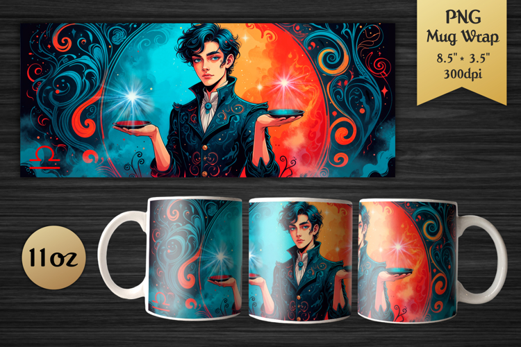 Zodiac Sign Libra | 11oz Mug Wrap Design