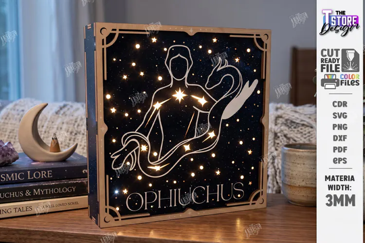 Zodiac Sign Night Light Laser Cut | Ophiuchus Light Box