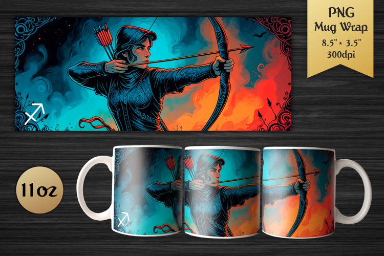 Zodiac Mug Wrap Sagittarius | 11oz Horoscope Mug Design