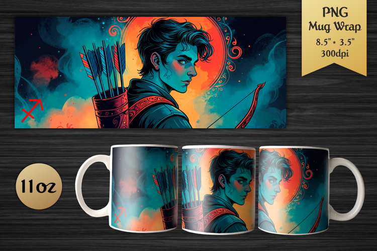 Zodiac Mug Wrap Sagittarius | 11oz Horoscope Mug Design