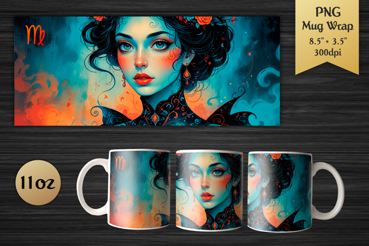 Zodiac Sign Virgo| 11oz Mug Wrap Design