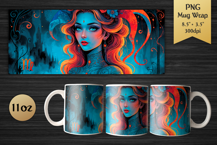Zodiac Sign Virgo| 11oz Mug Wrap Design