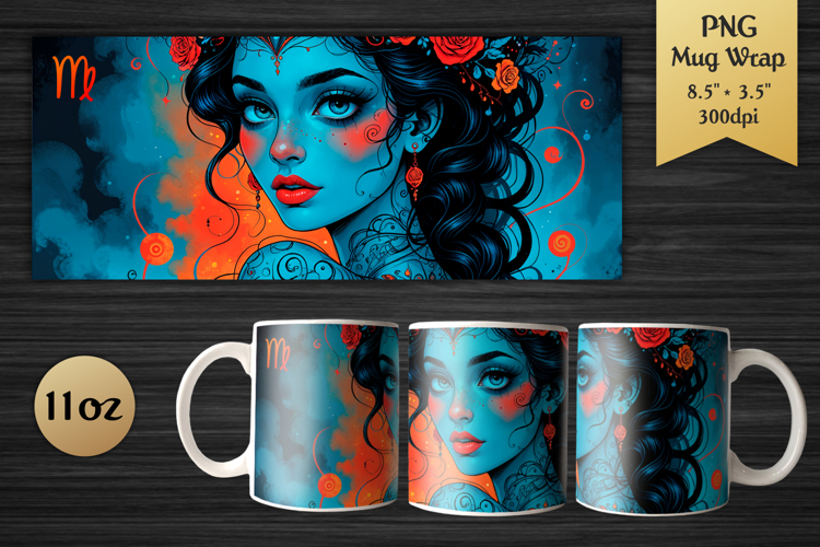 Zodiac Sign Virgo| 11oz Mug Wrap Design