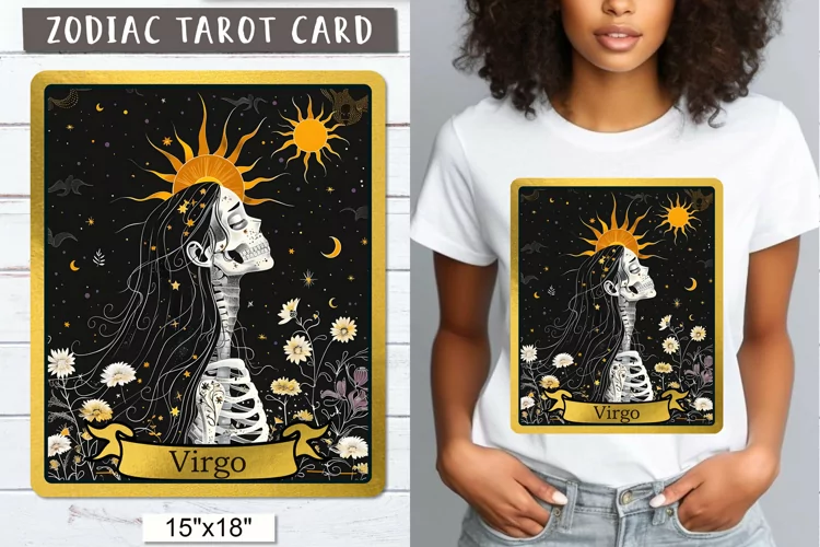 Virgo zodiac sign | Skeleton Tarot card illustration