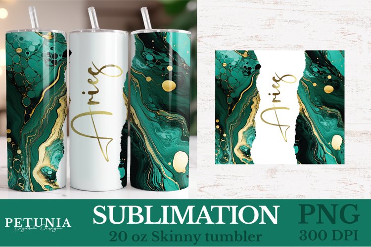 Aries Zodiac Sign Tumbler Wrap | Sublimation Tumbler W