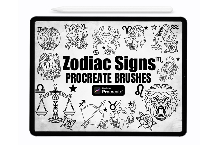 Zodiac Signs Procreate Brushes | Procreate Stamps