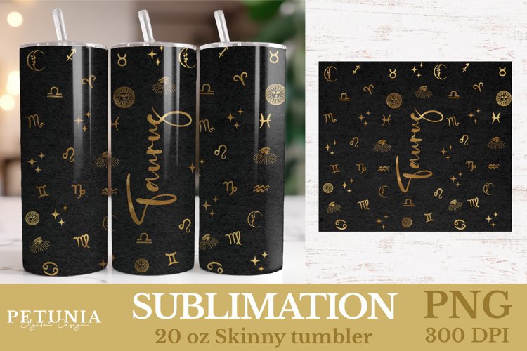Taurus Zodiac Tumbler Wrap | Zodiac Sign PNG