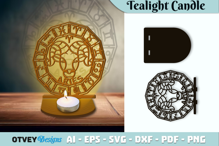 Zodiac Tealight Candle Holder Lasercut File