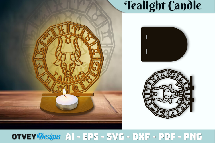 Zodiac Tealight Candle Holder Lasercut File