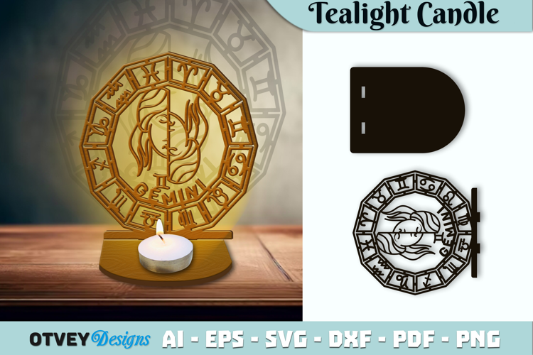 Zodiac Tealight Candle Holder Lasercut File