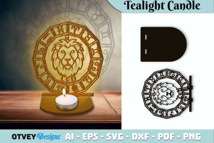 Zodiac Tealight Candle Holder Lasercut File