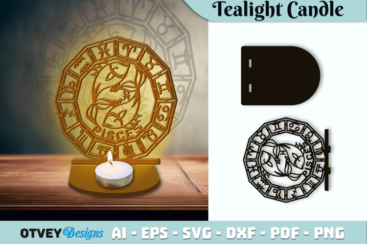 Zodiac Tealight Candle Holder Lasercut File