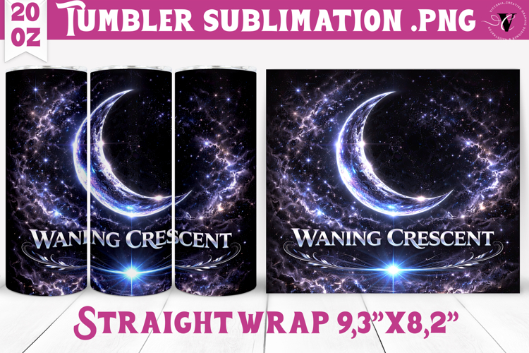 Waning Crescent Moon Tumbler | Moon Phase Design