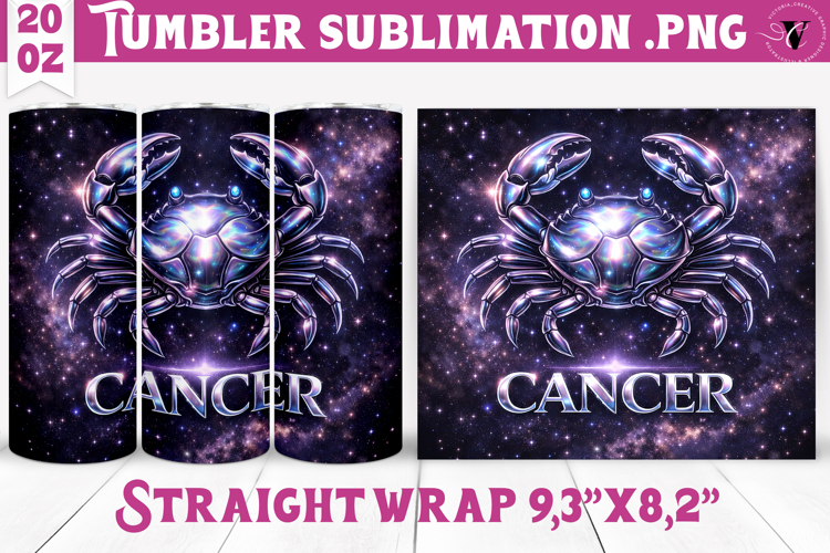 Cancer Tumbler | Galactic Metallic Zodiac