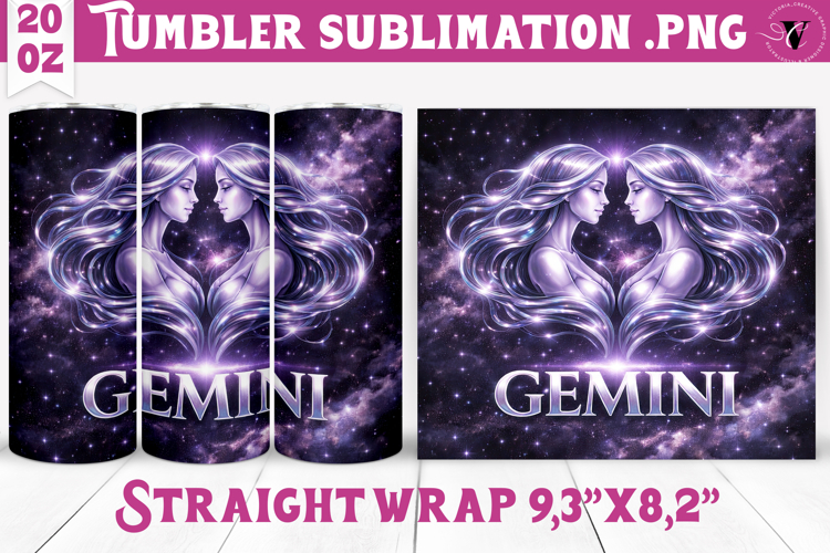 Gemini Tumbler | Galactic Metallic Zodiac