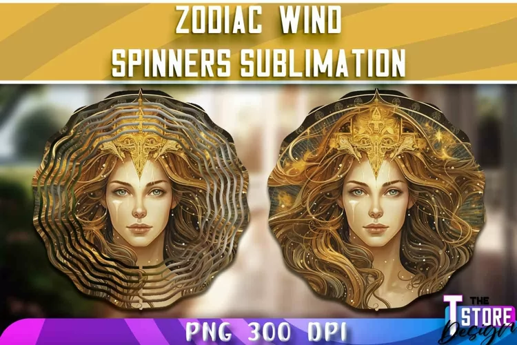 Virgo Wind Spinners Sublimation | Zodiac PNG Design