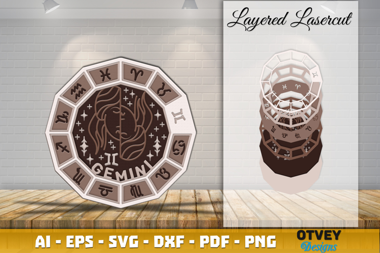 Zodiac 3D Layered Lasercut File