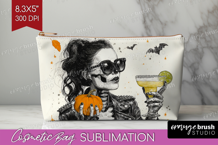 Zombie Halloween Cosmetic Bag Spooky Season Makeup Bag PNG