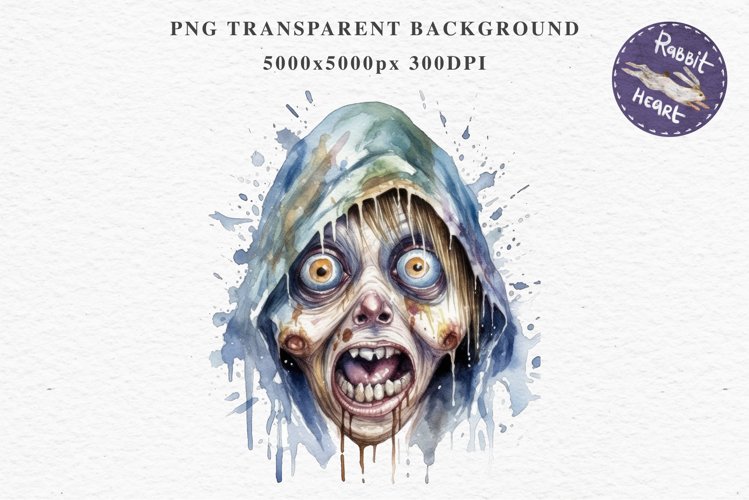 Zombie Bundle Halloween Creepy Clipart PNG Scrapbooking Art
