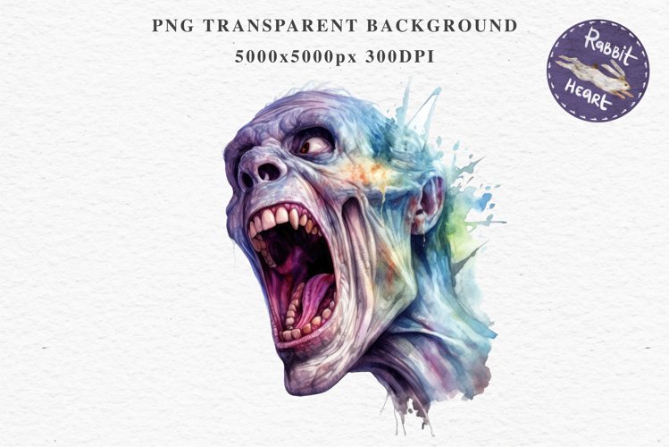 Zombie Bundle Halloween Creepy Clipart PNG Scrapbooking Art