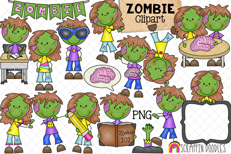 Zombies ClipArt - Halloween - Graveyard - Brains