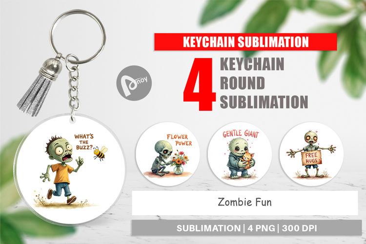 Zombie Fun Keychain