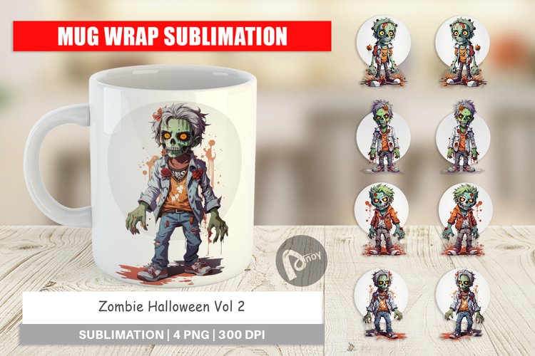 Mug Wrap Design Halloween Zombie