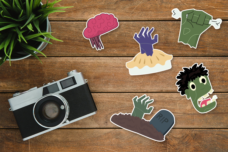 Zombies Stickers SVG, PNG, JPG and EPS Vector