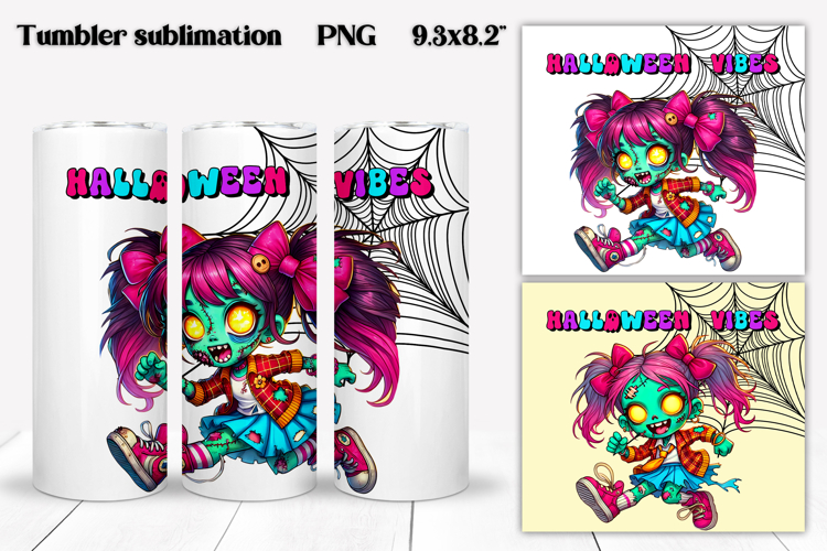 Halloween zombie tumbler wrap | Halloween zombie sublimation