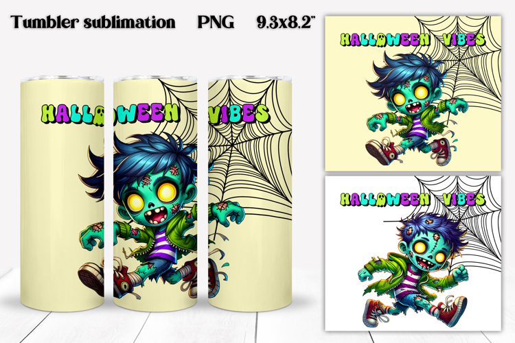 Halloween zombie tumbler wrap | Halloween zombie sublimation