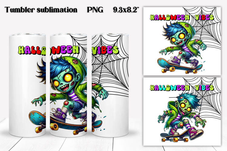 Halloween zombie tumbler wrap | Halloween zombie sublimation
