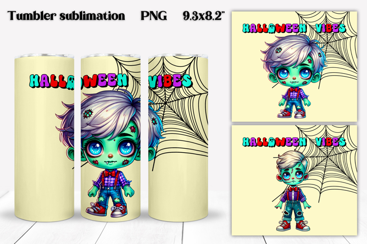 Halloween zombie tumbler wrap | Halloween zombie sublimation