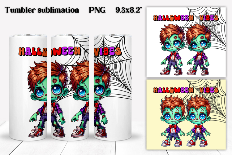 Halloween zombie tumbler wrap | Halloween zombie sublimation