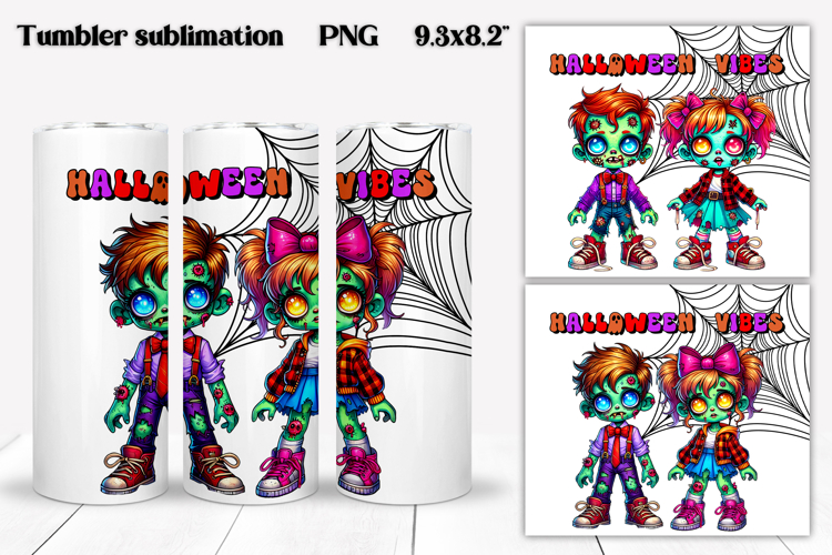 Halloween zombie tumbler wrap | Halloween zombie sublimation
