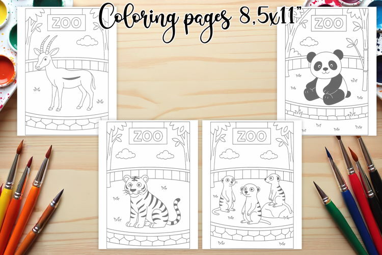 Zoo coloring page PNG | Animal coloring book for kids