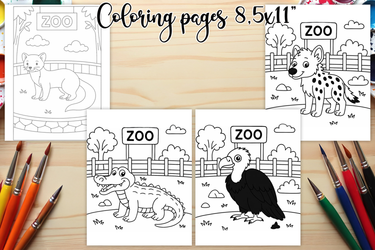 Zoo coloring page PNG | Animal coloring book for kids
