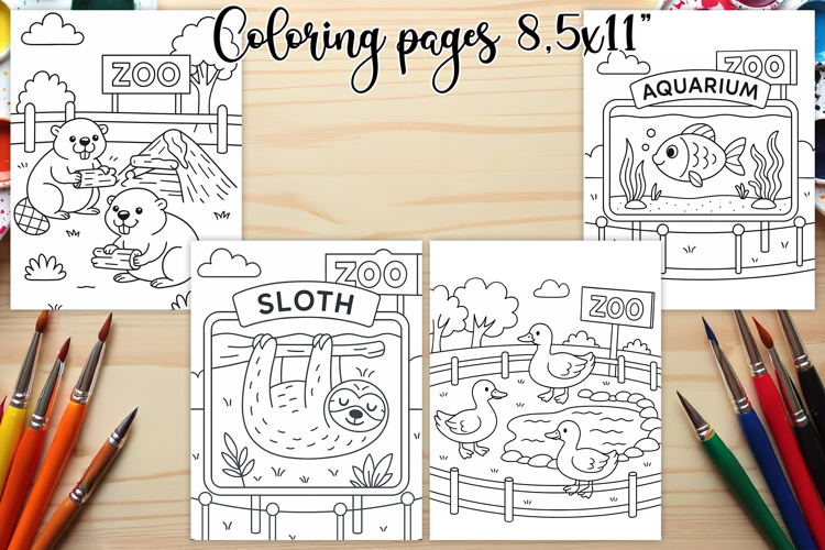 Zoo coloring page PNG | Animal coloring book for kids