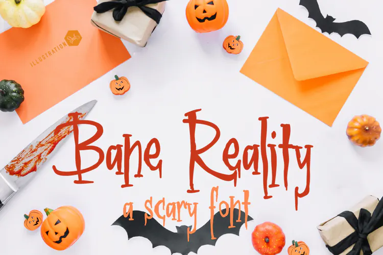 Bane Reality - Spooky Handwritten Halloween Font