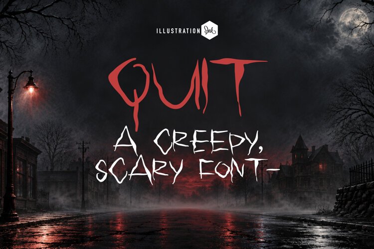 Quit | Creepy Halloween Horror Font