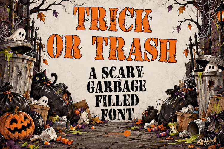 Trick or Trash Spooky Halloween Display Font