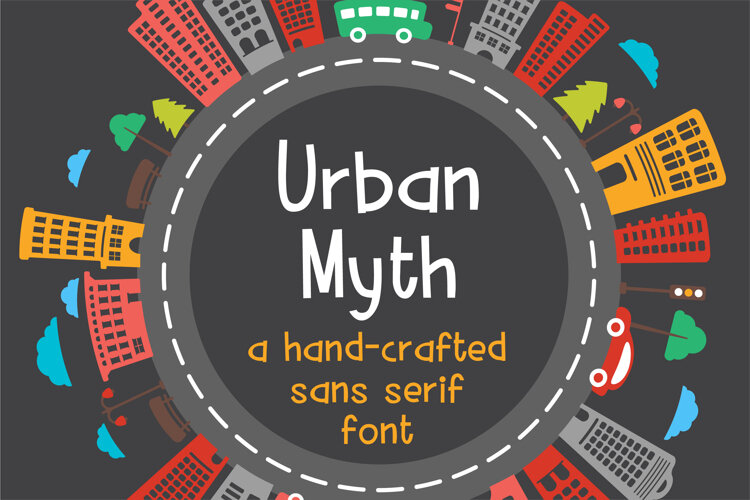 Urban Myth Hand-Drawn Sans Serif Font example image 1