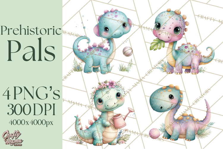Dinosaur Clipart, Dino Nursery Art PNG