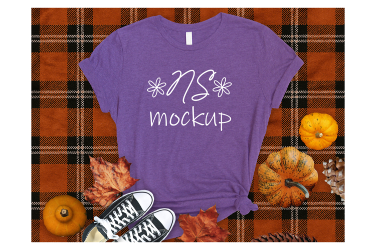 Bella Canvas 3001 T-shirt mockup color PURPLE HEATHER