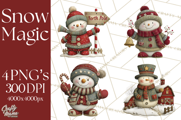 Christmas Snowman Clipart PNG