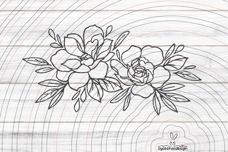 Two roses Cutting file SVG DXF