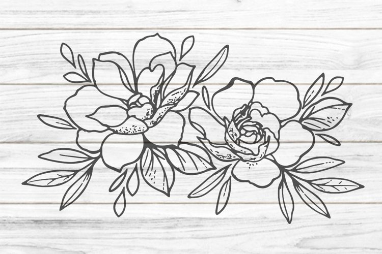 Two flowers Cutting file SVG DXF FCM