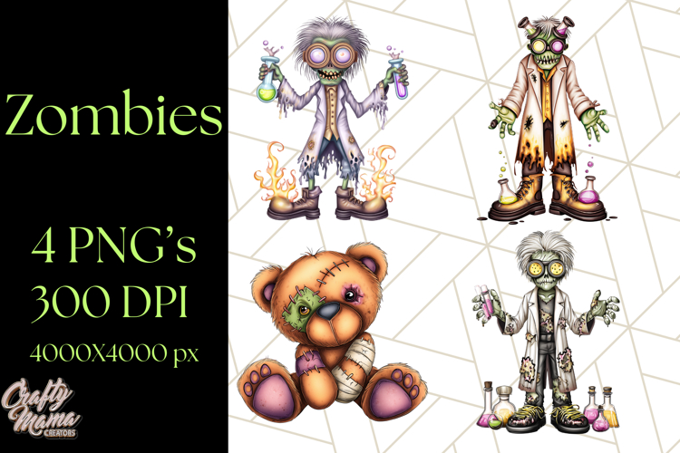 Bold Zombie Clipart PNG, Creepy Halloween Clip Art